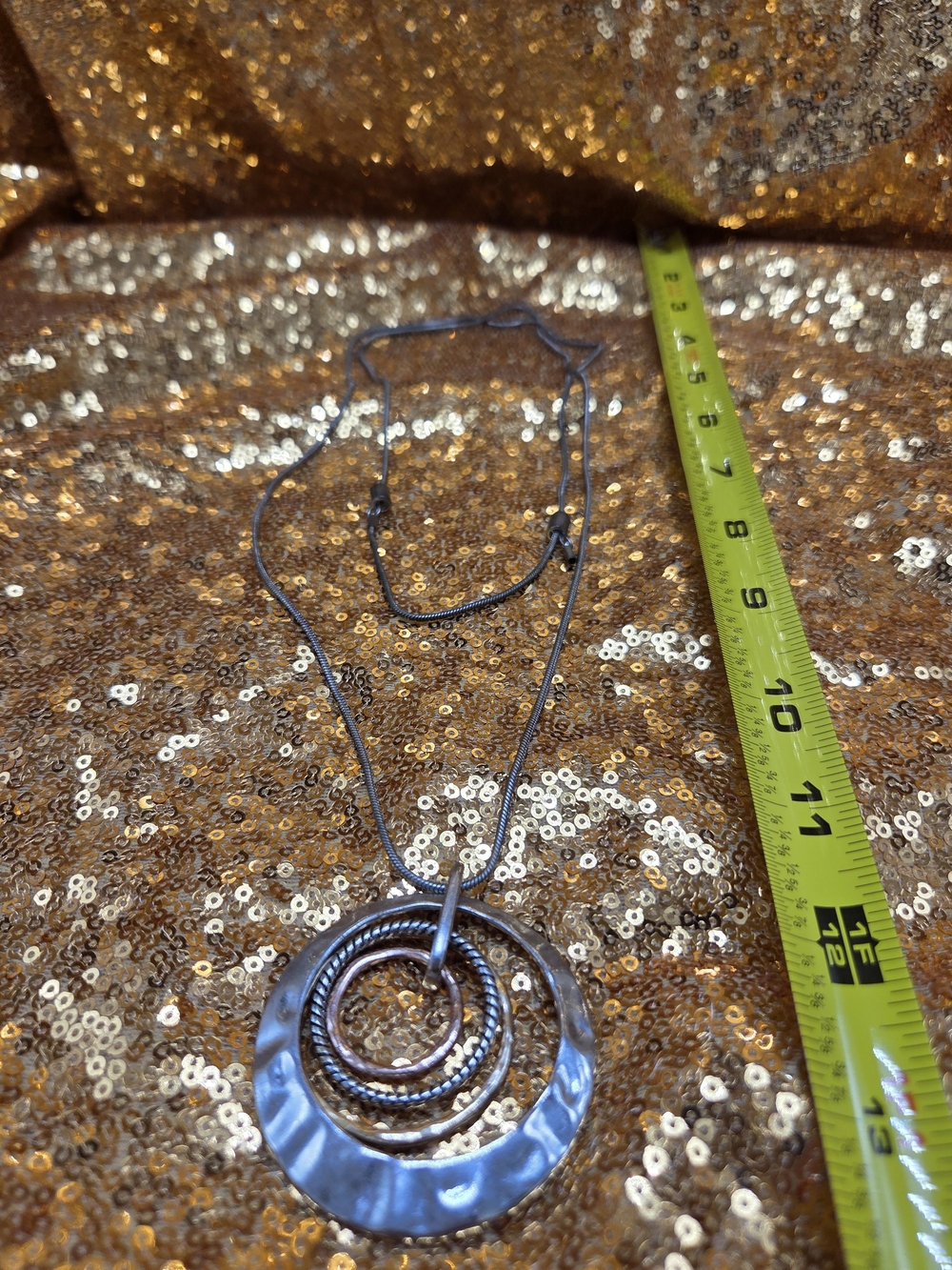 Layered Silver-Tone Circle Pendant Necklace - Women's Jewelry